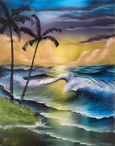 Bob Ross High Tide Painting